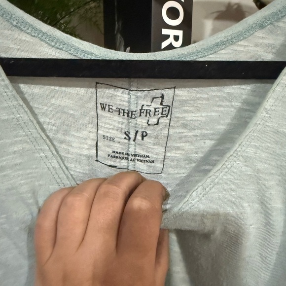 We The Free Sky Blue Short Sleeve Top size small oversized - Picture 5 of 9